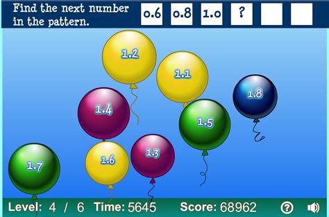 Number Patterns Balloon Pop Math Game Sheppard Software Balloon Math - Balloon Math
