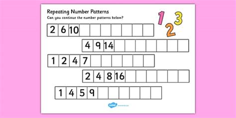 Number Patterns Worksheets Unique Repeating Pattern Fruit Repeated Patterns Worksheet - Repeated Patterns Worksheet
