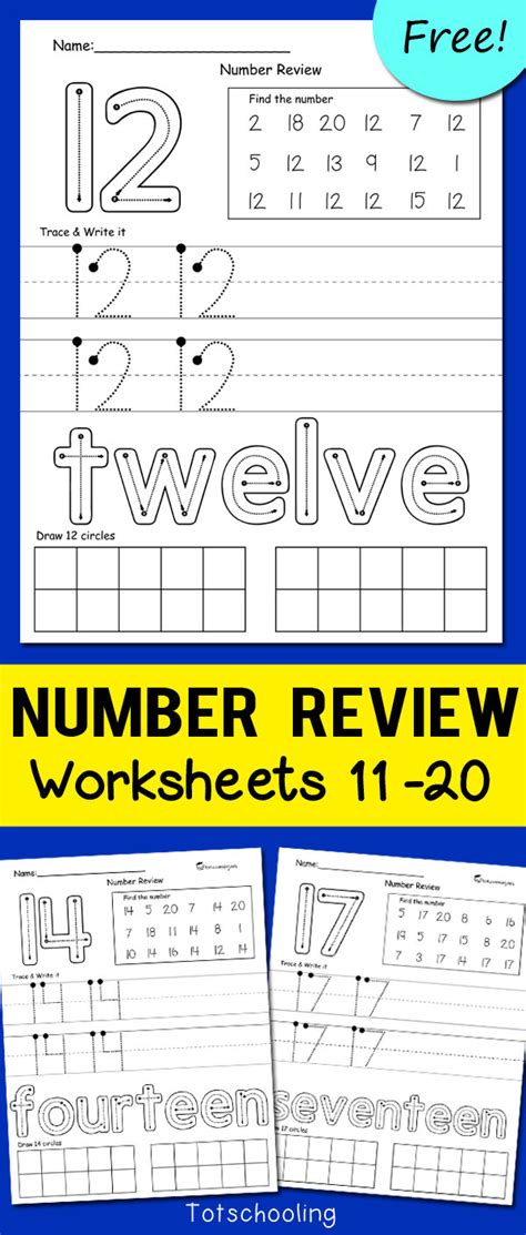 Number Practice Worksheets 11 20 For Kindergarten Free Number Line Worksheets Kindergarten - Number Line Worksheets Kindergarten