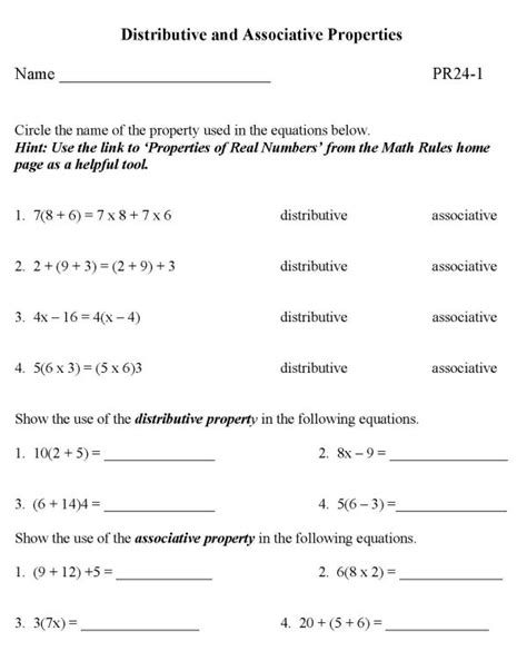 Number Properties Worksheets Math Worksheets Center Properties Of Math Worksheet - Properties Of Math Worksheet