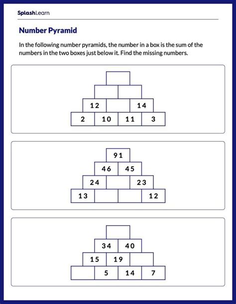Number Pyramid Number Pyramids Worksheet - Number Pyramids Worksheet