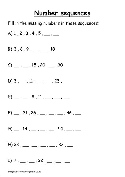 Number Sequence Worksheets Grade 7   Number Sequences Worksheets For 7th Grade - Number Sequence Worksheets Grade 7
