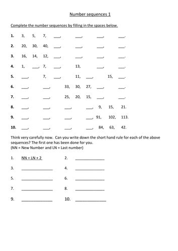 Number Sequence Year 5 Worksheets Kiddy Math Number Sequences Year 5 - Number Sequences Year 5