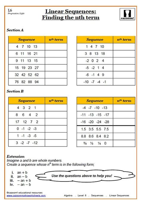 Number Sequences Worksheets For 7th Grade Number Sequence Worksheets Grade 7 - Number Sequence Worksheets Grade 7