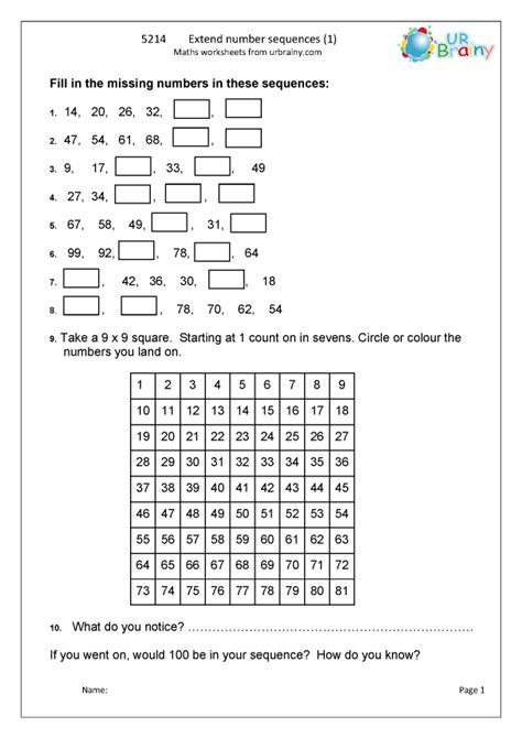 Number Sequences Year 5   Pdf Year 5 Number Sequences Reasoning And Problem - Number Sequences Year 5