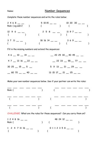 Number Sequences Year2 3 Differentiated Worksheets Number Sequences Year 2 - Number Sequences Year 2
