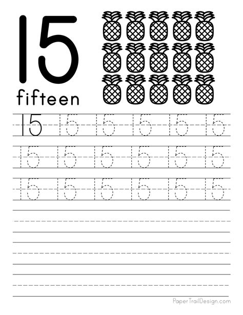Number Tracing Number 15 Kindergarten Numbers Number Tracing 15 - Number Tracing 15