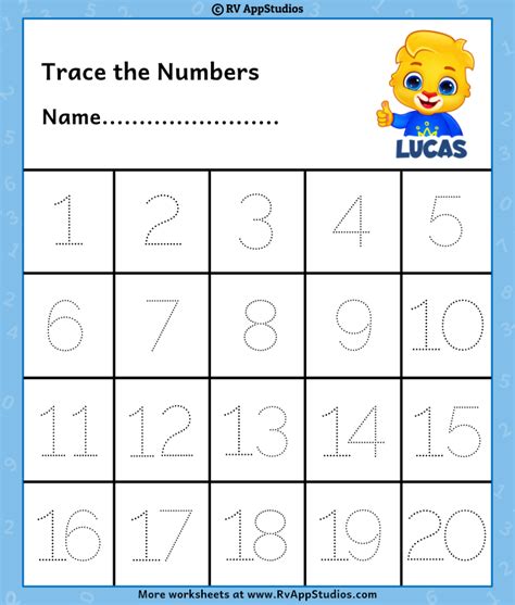 Number Tracing Worksheets 1 20 For Kindergarten And Tracing Numbers Worksheet For Kindergarten - Tracing Numbers Worksheet For Kindergarten