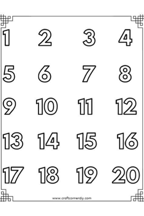 Numbers 1 20 Coloring Pages Number 20 Coloring Page - Number 20 Coloring Page