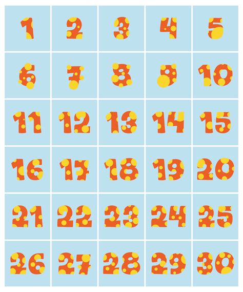 Numbers 1 30
