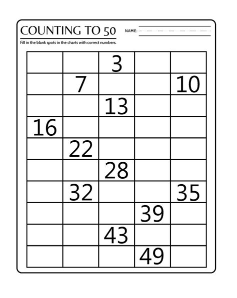 Numbers 1 50 Activity Live Worksheets Numbers 1 50 Worksheet - Numbers 1 50 Worksheet
