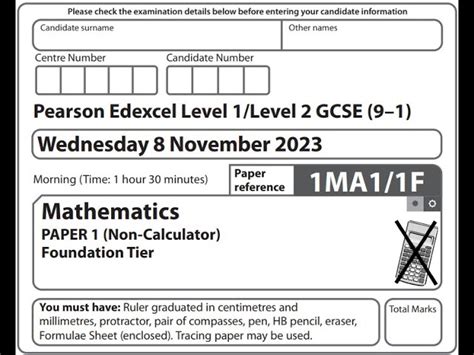 numbers exam questions edexcel foundation