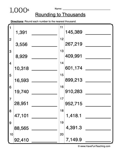 Numbers In Words Thousands Worksheets 4 Digit 5 Number Word Worksheet - Number Word Worksheet