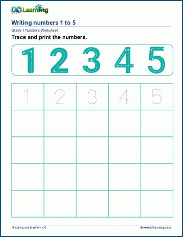 Numbers Worksheets K5 Learning Printing Numbers Worksheet - Printing Numbers Worksheet