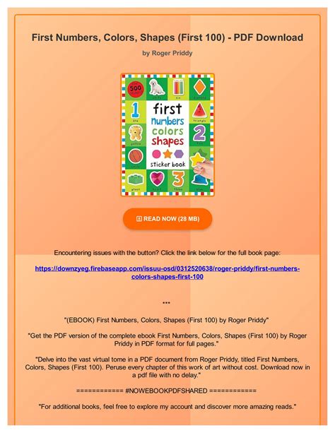 Read Online Numbers Colors Shapes First 100 