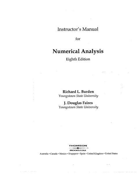 numerical analysis 8th ed by burden and faires