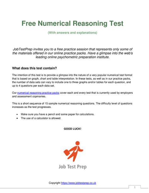 Numerical Reasoning Test Jobtestprep