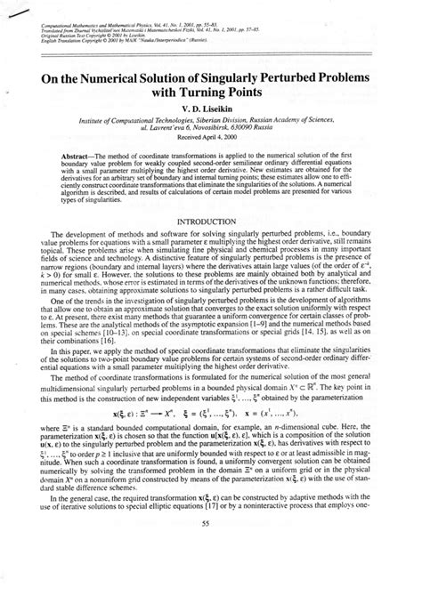 Numerical Solution Of Singularly Perturbed Problems Using