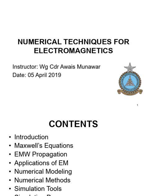 Numerical Techniques In Electromagnetics
