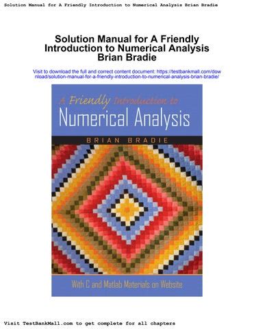 Read Numerical Analysis Brian Bradie Solutions 