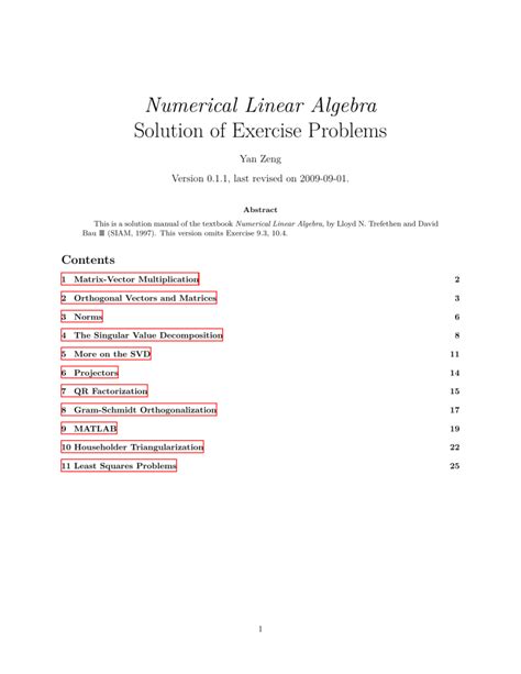 Full Download Numerical Linear Algebra Solution Manual Trefethen 