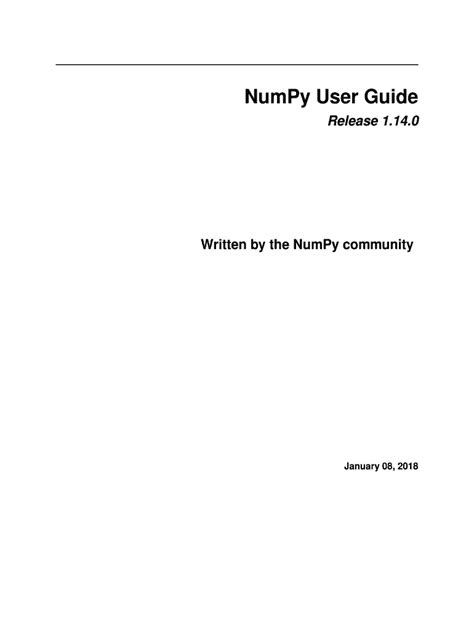 Read Numpy User Guide Scipy 