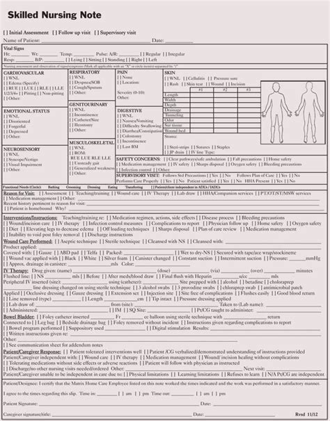 Download Nurse Documentation Template 