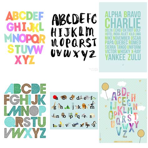 Nursery Decor Series Free Printable Alphabet Wall Art Alphabet Prints For Nursery - Alphabet Prints For Nursery