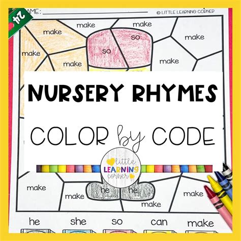 Nursery Rhymes Color By Code Coloring Pages Little Nursery Rhymes Printables Coloring Pages - Nursery Rhymes Printables Coloring Pages
