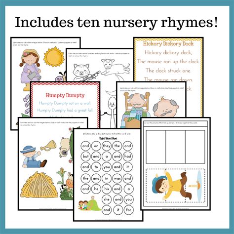 Nursery Rhymes Printable Pdf Amp Activity Pack Kindergarten Nursery Rhyme Worksheets For Preschool - Nursery Rhyme Worksheets For Preschool