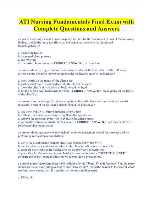 Nursing Ati 2013 Test