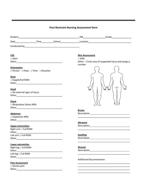 Nursing Blank Physical Assessment Forms