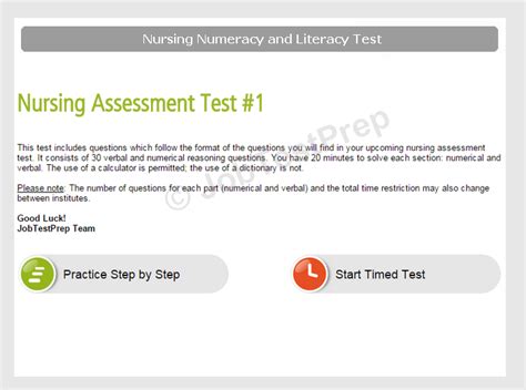nursing numeracy and literacy test samples
