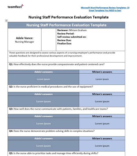 Nursing Performance Evaluation Virginia