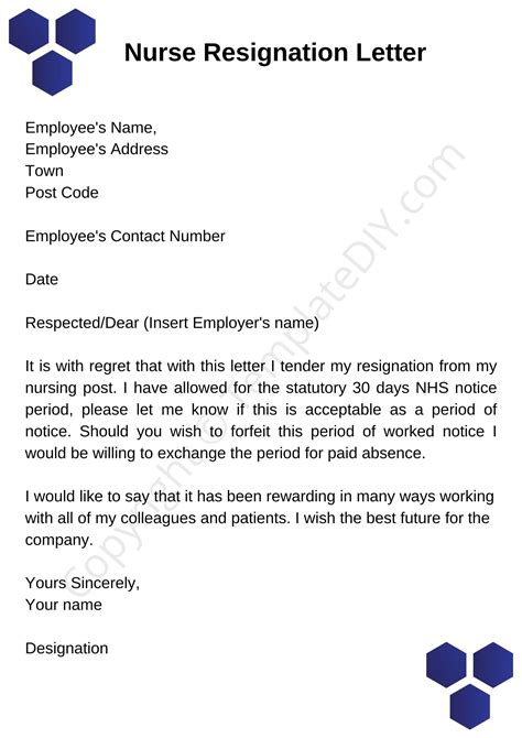Nursing Resignation Letter
