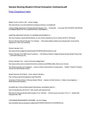 Nursing Student Clinical Evaluation Examples