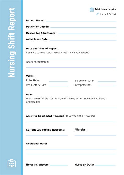 Nursing Supervisor Shift Report Template