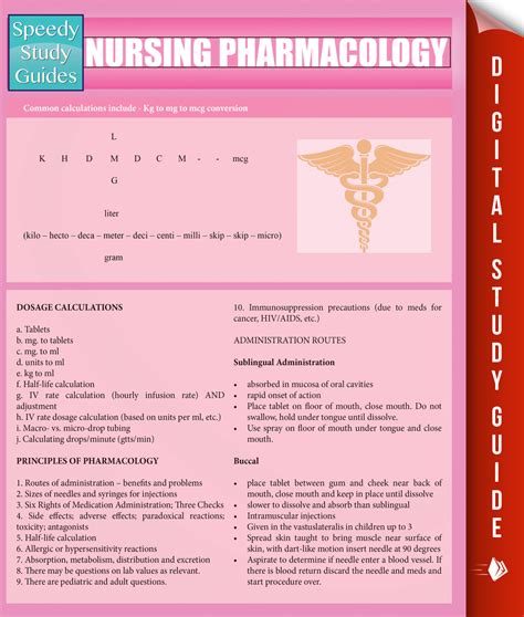 Read Online Nursing Pharmacology Study Guide 