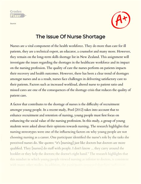 Read Nursing Shortage Papers 