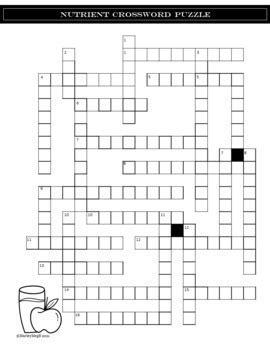 Nutrient Crossword Puzzle Answer Key