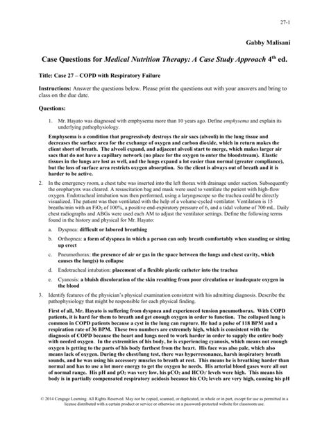 Nutrition Case Study Answers