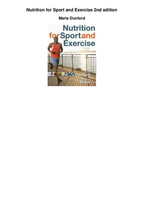 Full Download Nutrition For Sport And Exercise 2Nd Edition 
