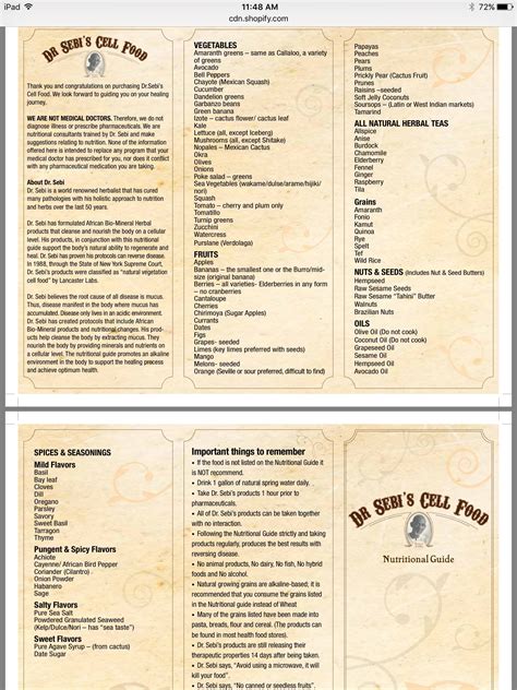 Nutritional Guide Dr Sebi