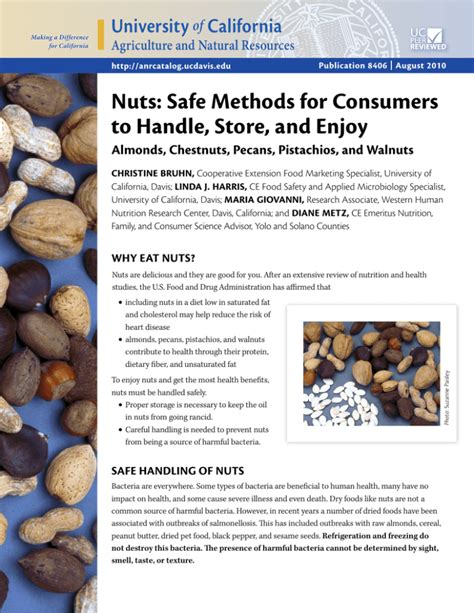 Nuts Safe Methods For Consumers To Handle Store And