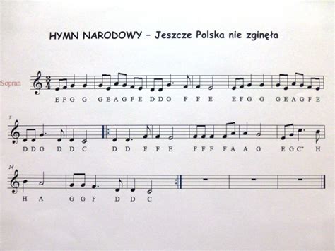 nuty na flet prosty hymn polski
