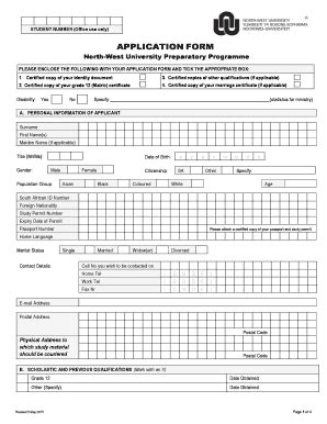 Nwu Application Forms 2014