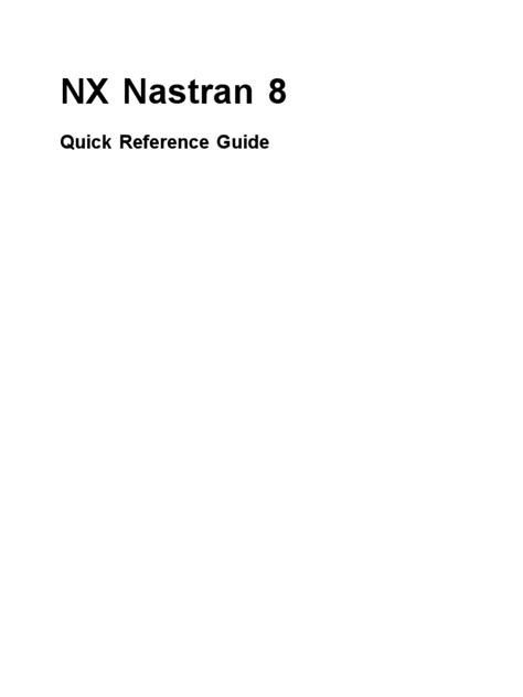Nx Nastran Quick Reference Guide