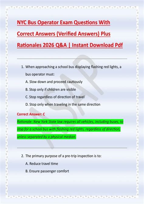 Nyc Bus Operator Exam Study Guide