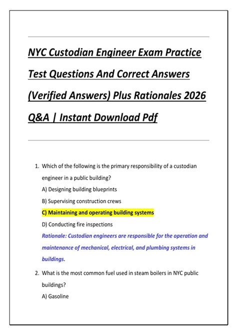 Nyc Custodian Engineer Exam Study Guide