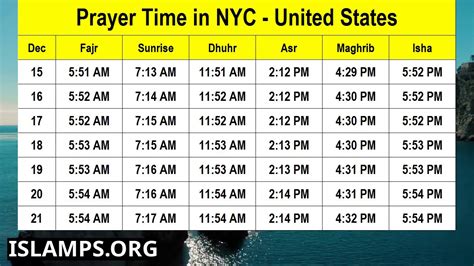 Nyc Prayer Time